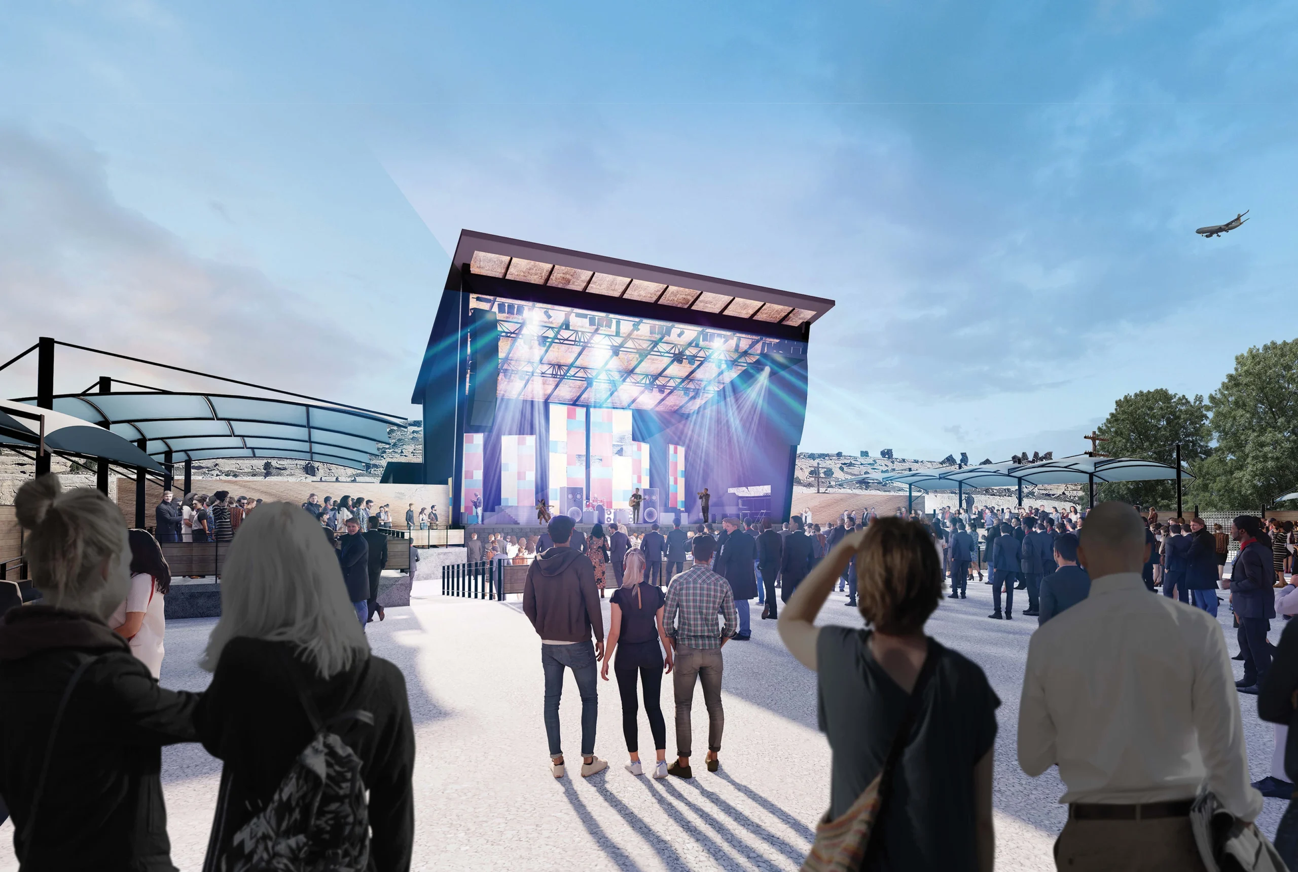 Notes Live Pub Station Outdoor Concert Venue Design | A&E + SMA Design