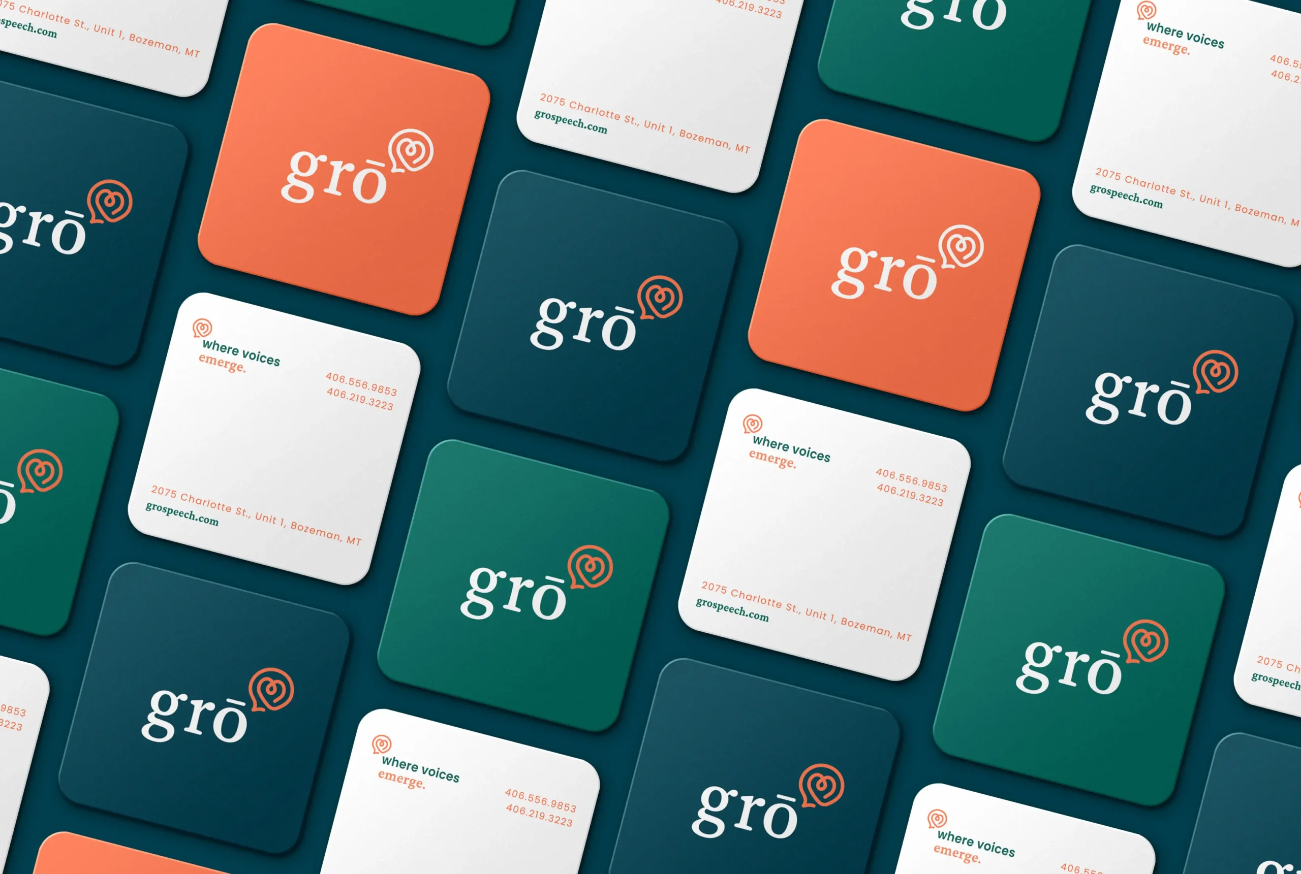Gro Commerce Speech Therapy Clinic Rebrand for Grō | A&E + SMA Design